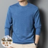 Men's solid color thin knitted sweater, 2023 Spring and Autumn new men's round-neck pullover long-sleeved base layer Specification image